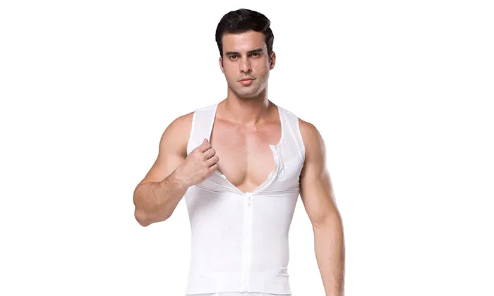 Men's Sleeveless Zip Front Shapewear Top