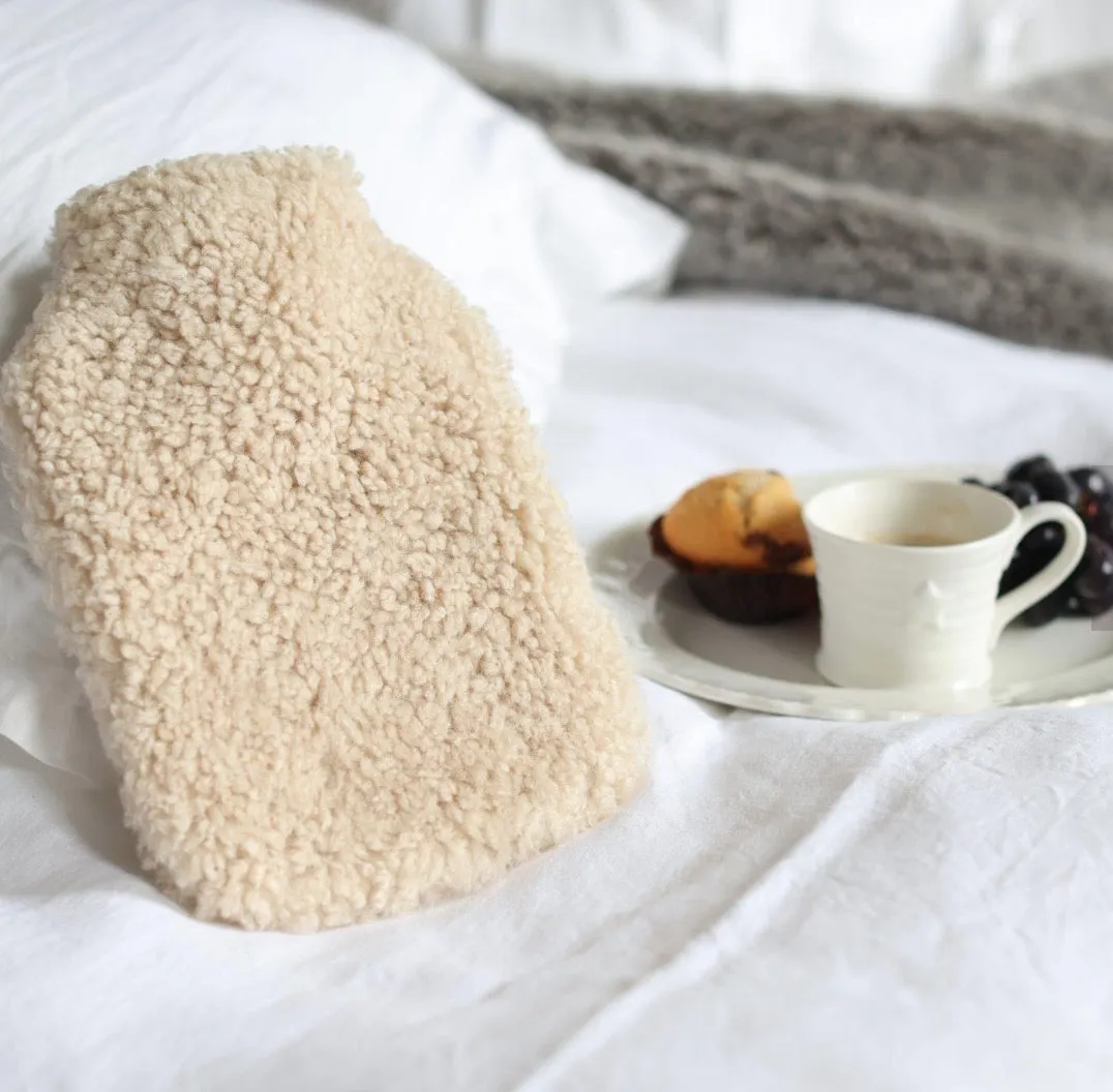 Mini Sheepskin Hot Water Bottle Gift Set