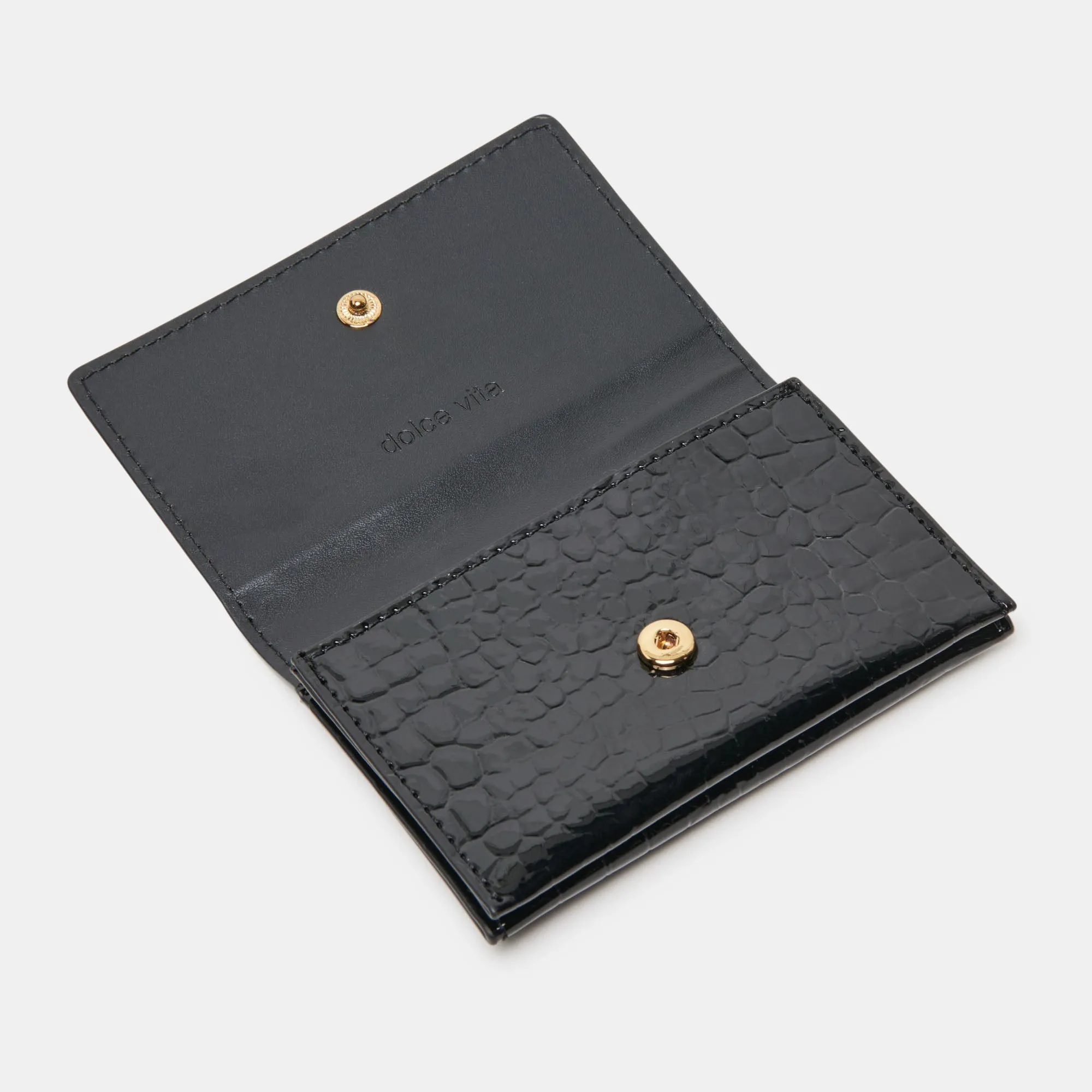 MINNIE WALLET BLACK CROCO STELLA