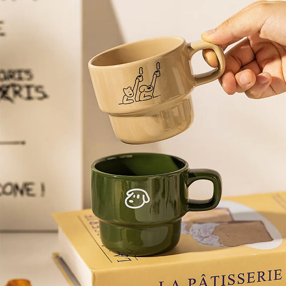Modern Sweet Home Running Mog Mug Milk White 250ml