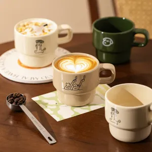 Modern Sweet Home Running Mog Mug Milk White 250ml