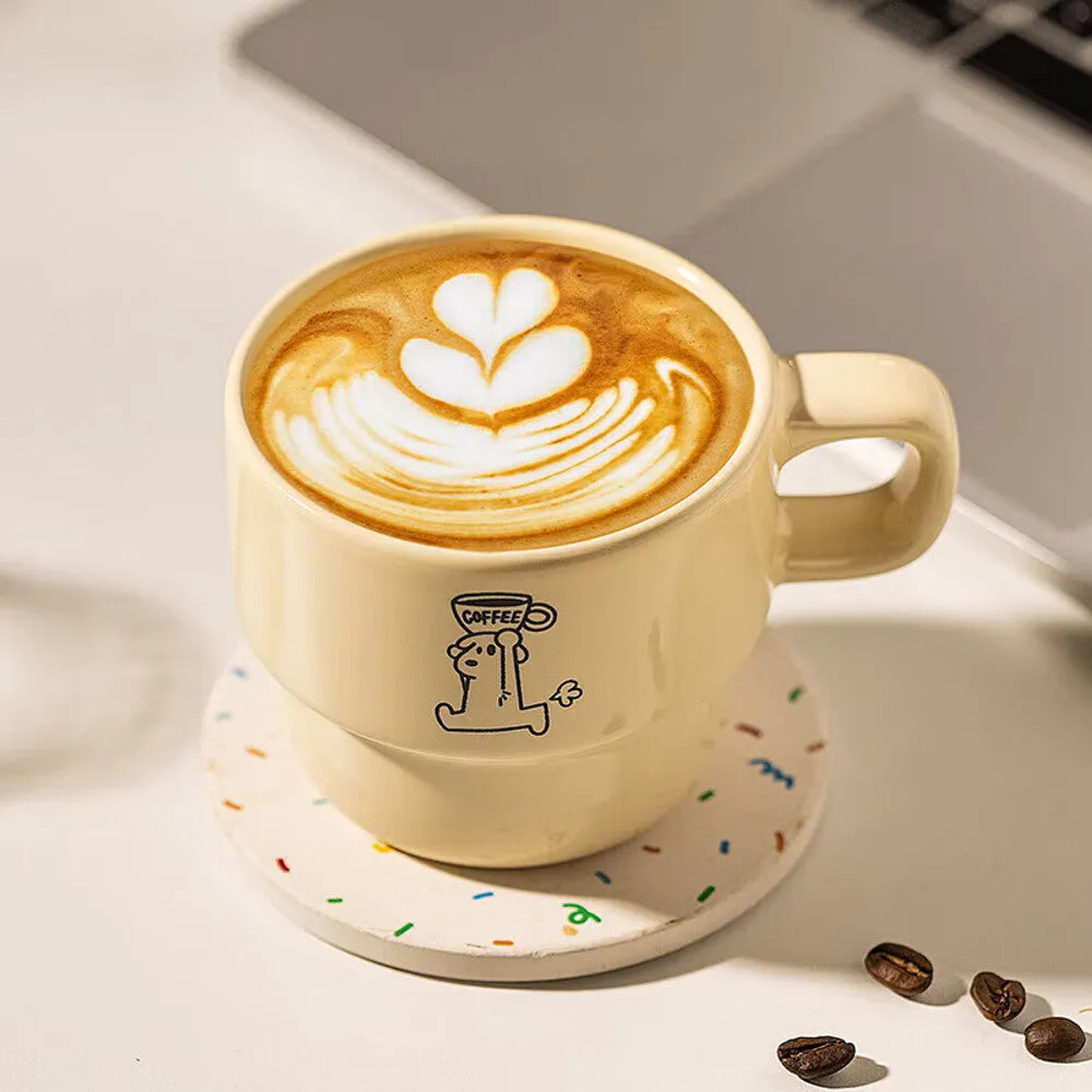 Modern Sweet Home Running Mog Mug Milk White 250ml