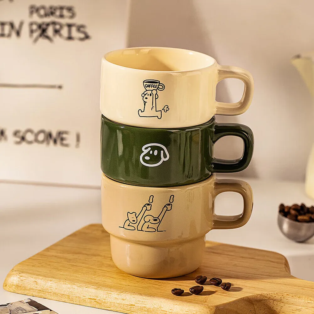 Modern Sweet Home Running Mog Mug Milk White 250ml