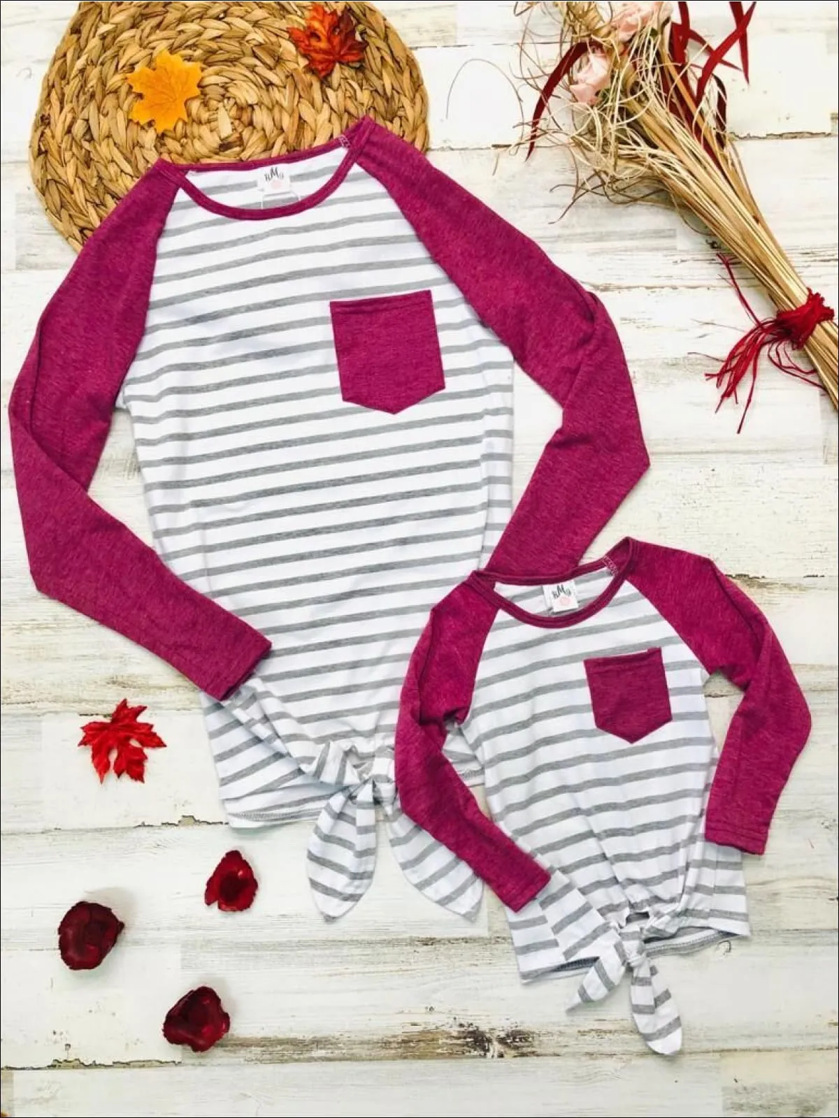 Mommy and Me Fun Times Raglan Knot Hem Top