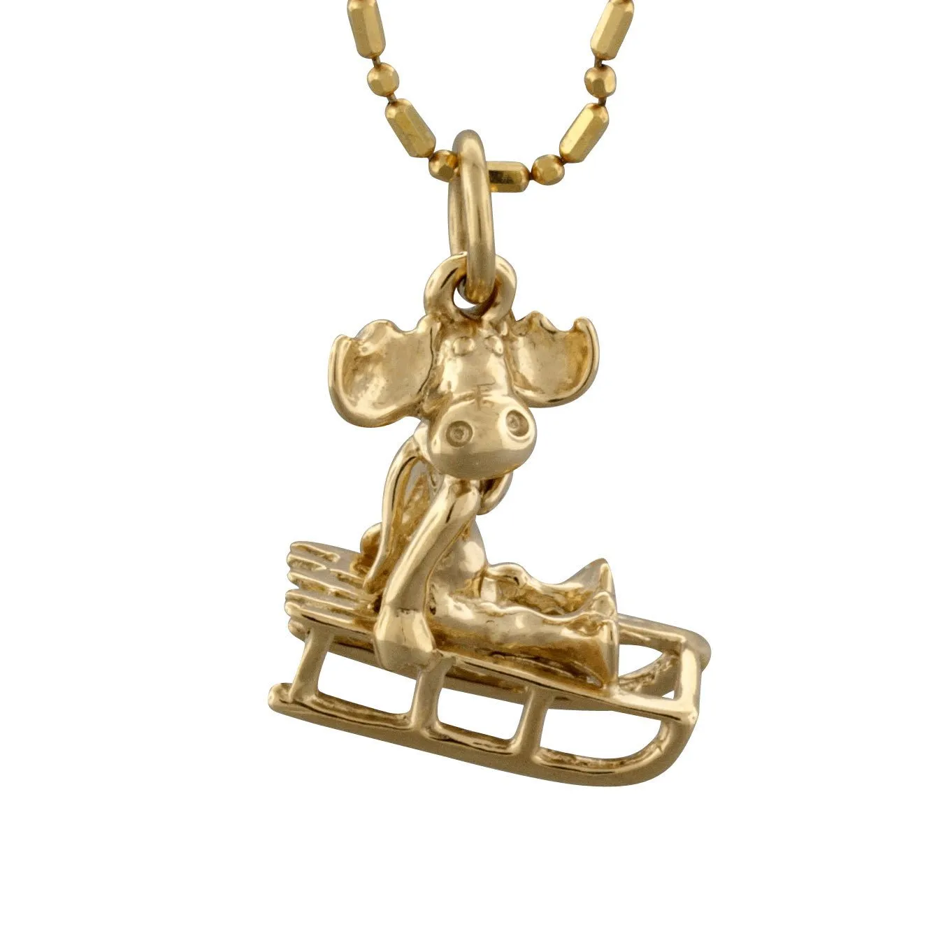 Moose Sledding Charm