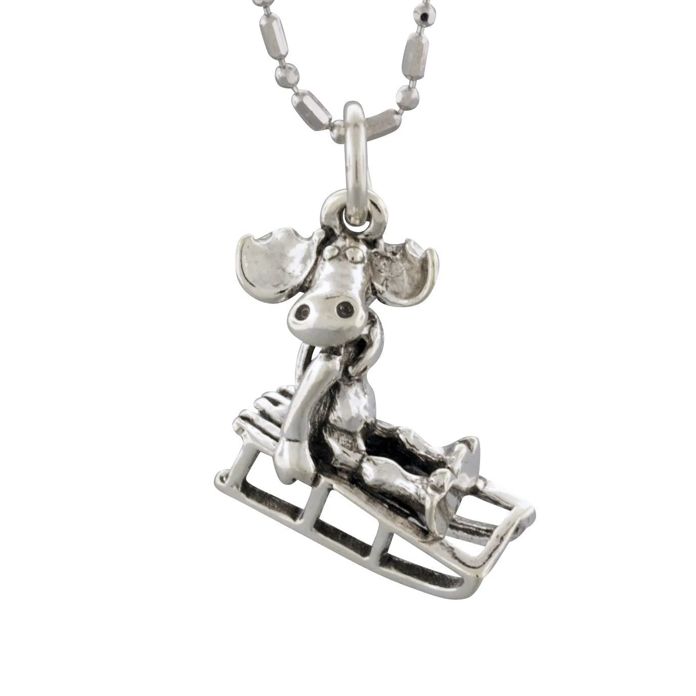 Moose Sledding Charm