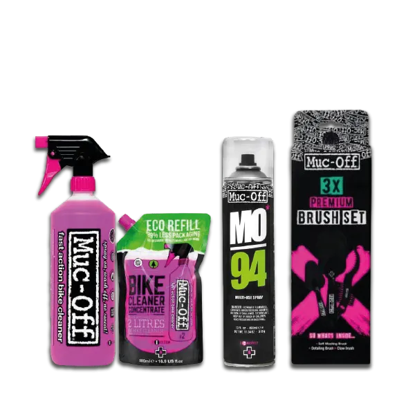MUCOFF BIKE CLEANER   REFILL   MO40 MULTI-USE SPRAY   PREMIUM BRUSH SET