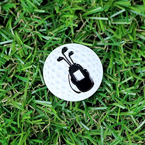 Myartte Creative Golf Ball Marker Soft Enamel Golf Markers Fit with Golf Hat Clip Golf Divot Tool 24.4MM Assorted 5 Pcs (Golf Club)