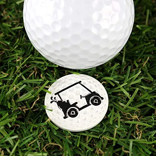 Myartte Creative Golf Ball Marker Soft Enamel Golf Markers Fit with Golf Hat Clip Golf Divot Tool 24.4MM Assorted 5 Pcs (Golf Club)