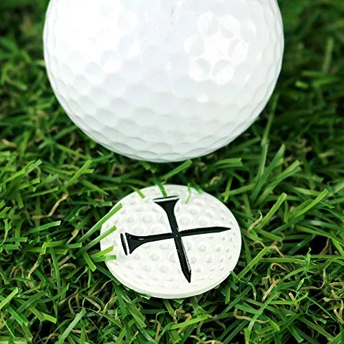 Myartte Creative Golf Ball Marker Soft Enamel Golf Markers Fit with Golf Hat Clip Golf Divot Tool 24.4MM Assorted 5 Pcs (Golf Club)