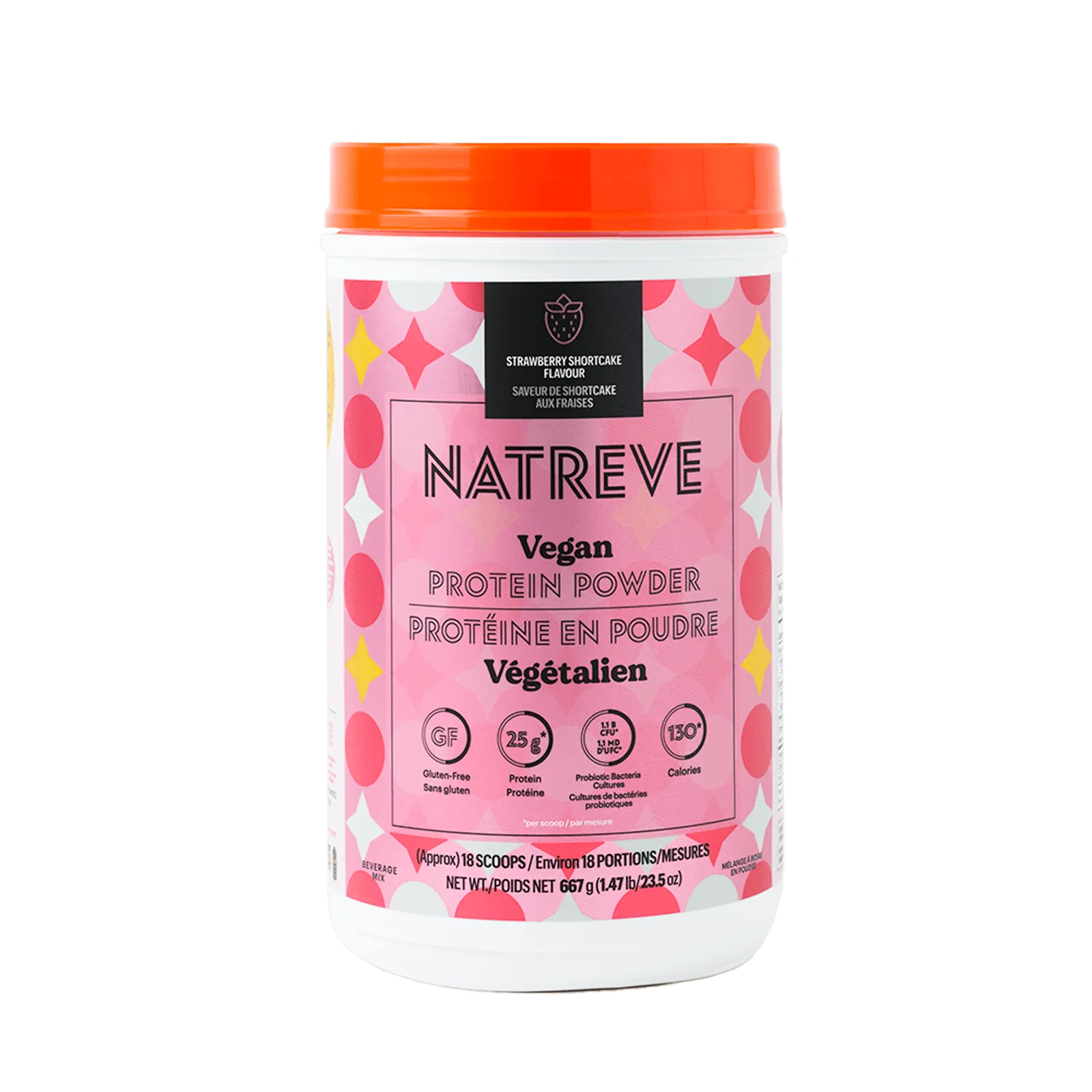 Natreve Vegan Protein Powder - Strawberry Shortcake (667 g)