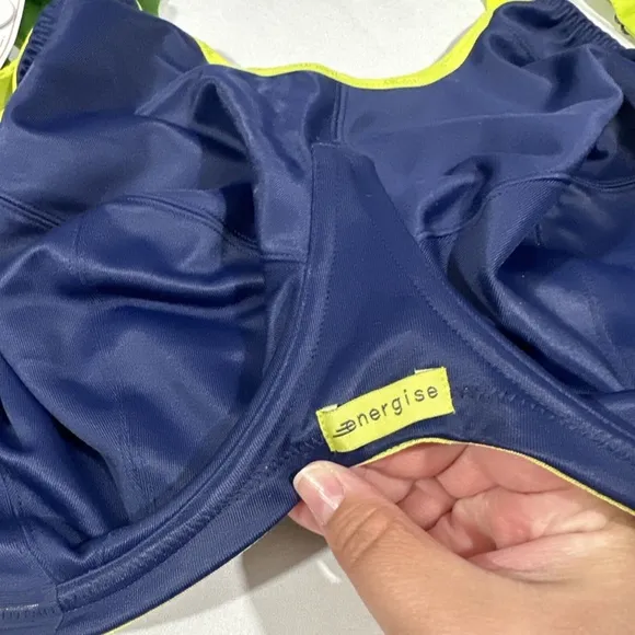 NWT $69 Elomi [ 34N US ]‎ Energise Full Figure Sports Bra in Navy