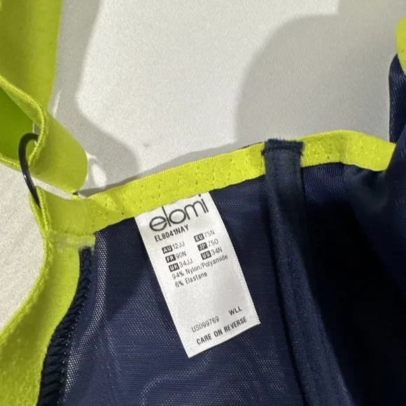 NWT $69 Elomi [ 34N US ]‎ Energise Full Figure Sports Bra in Navy