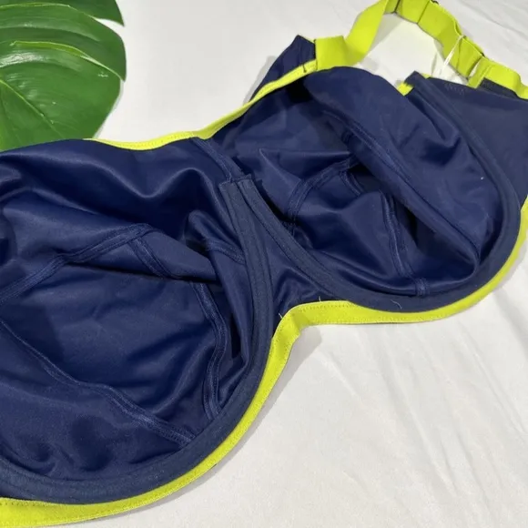 NWT $69 Elomi [ 34N US ]‎ Energise Full Figure Sports Bra in Navy