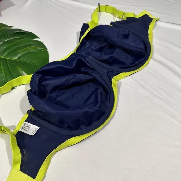 NWT $69 Elomi [ 34N US ]‎ Energise Full Figure Sports Bra in Navy