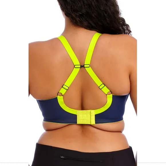 NWT $69 Elomi [ 34N US ]‎ Energise Full Figure Sports Bra in Navy