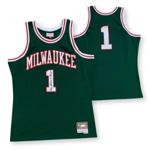 Oscar Robertson Autographed Bucks Signed Mitchell Ness Basketball Jersey JSA COA