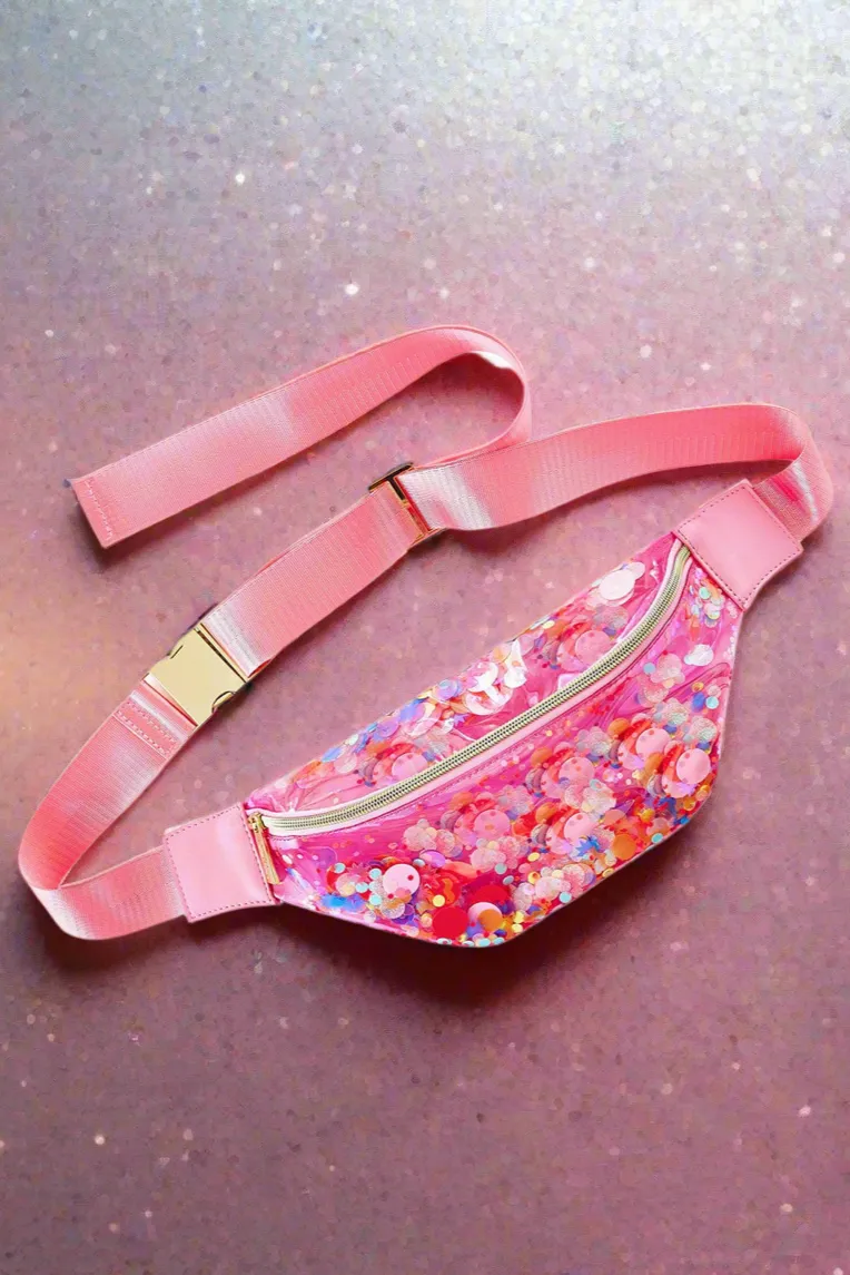 Packed Party Bring on The Fun Confetti Belt Fanny Pack