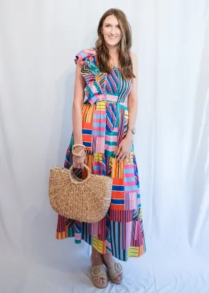 Paint the Rainbow One Shoulder Dress