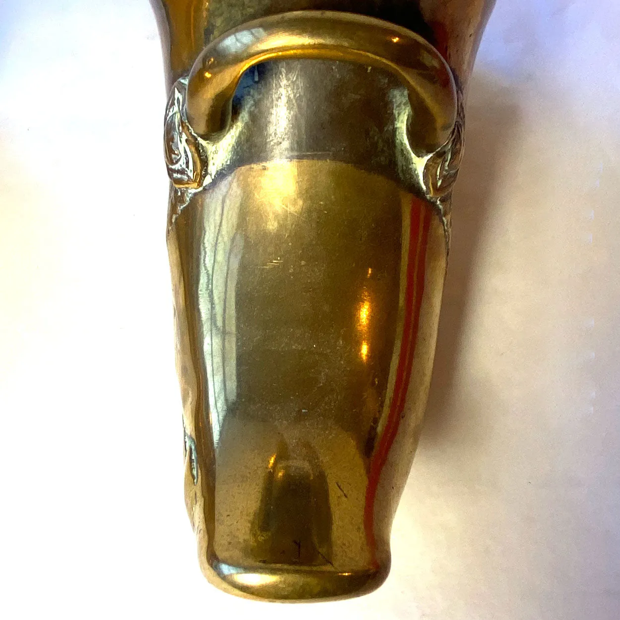 Pair of South American Spanish Colonial Patinated Brass Horse Stirrups