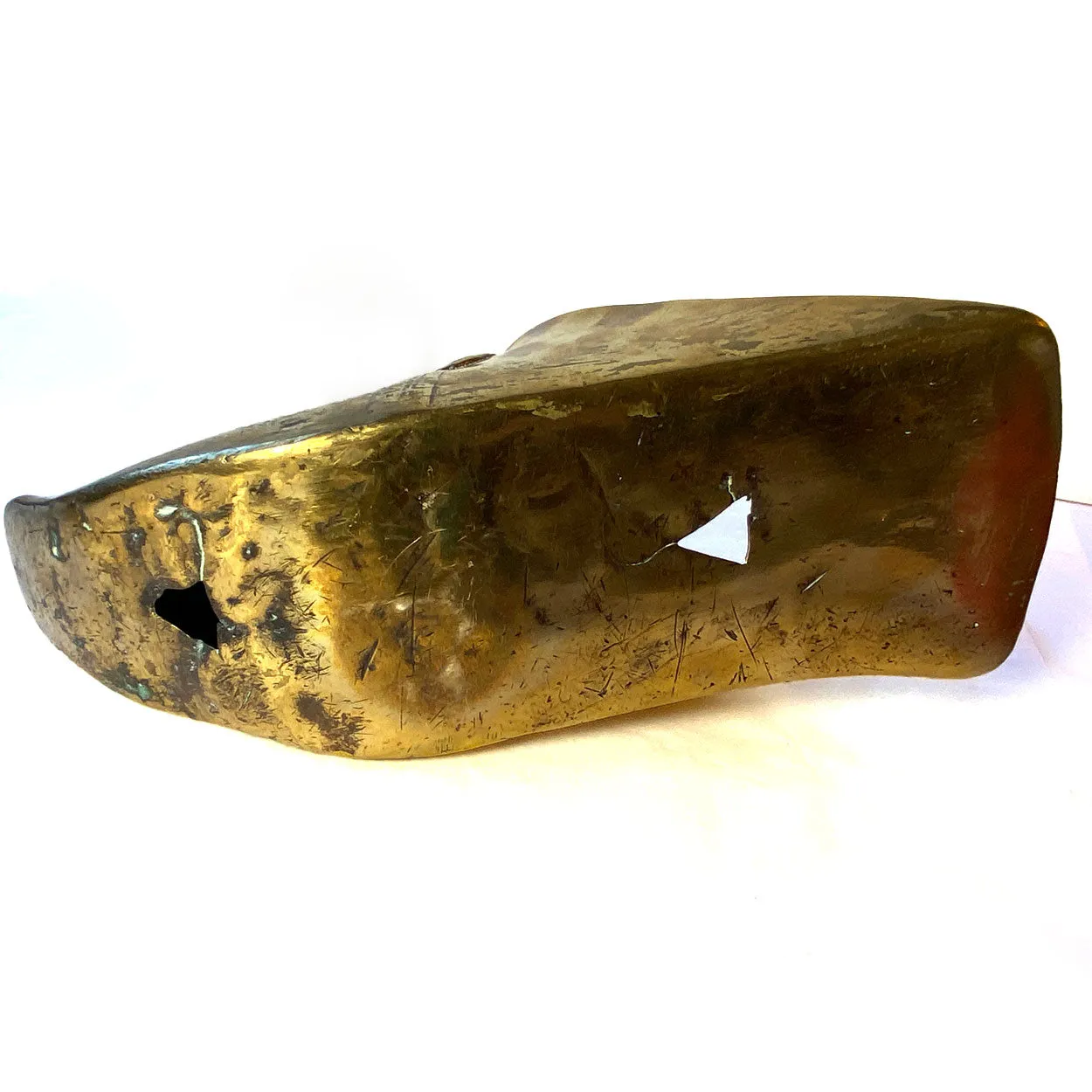 Pair of South American Spanish Colonial Patinated Brass Horse Stirrups