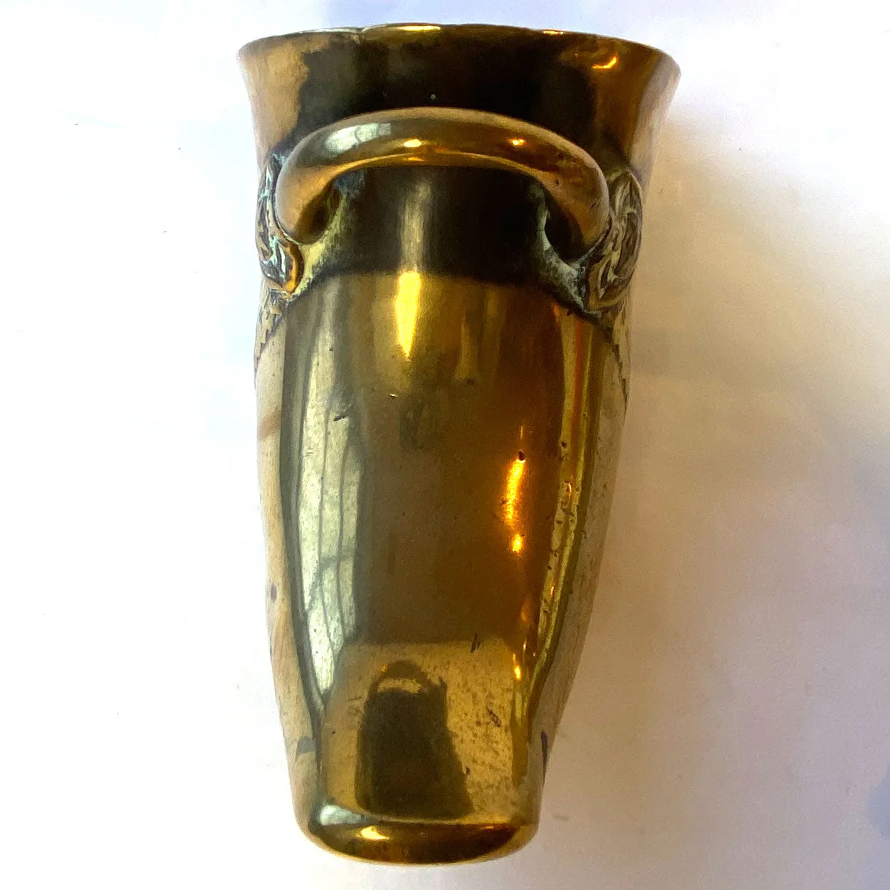 Pair of South American Spanish Colonial Patinated Brass Horse Stirrups