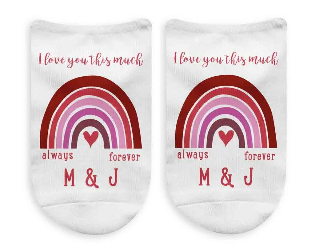 Personalized I Love You This Much with Pink Rainbow Design - Valentine