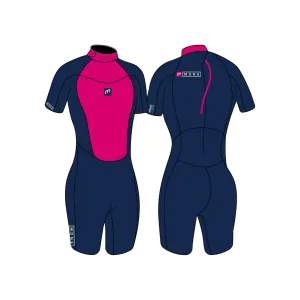 PIONEER YOUTH 2/2 BACKZIP SHORTY GIRL NAVY/PINK - YOUTH'S WETSUITS 22