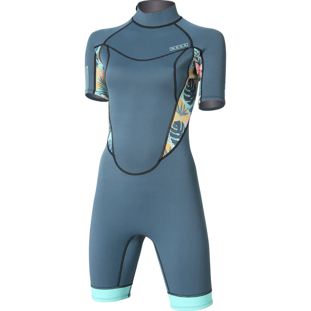 PIONEER YOUTH 2/2 BACKZIP SHORTY GIRL NAVY/SEAFOAM MATISSE - YOUTH'S WETSUITS 23