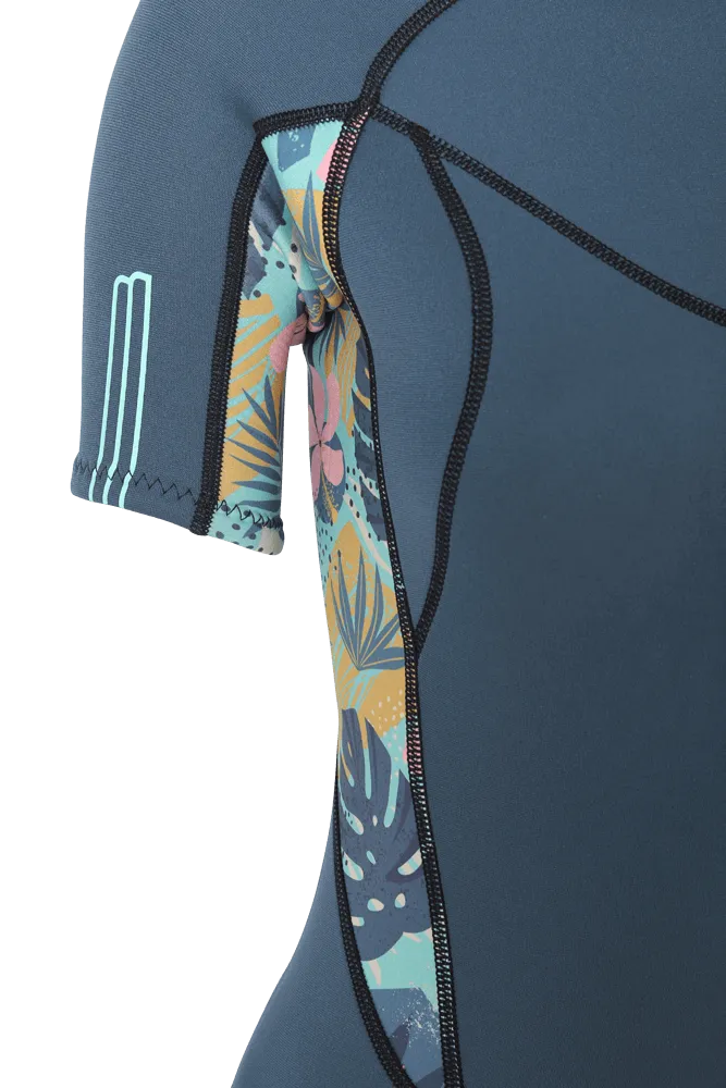 PIONEER YOUTH 2/2 BACKZIP SHORTY GIRL NAVY/SEAFOAM MATISSE - YOUTH'S WETSUITS 23