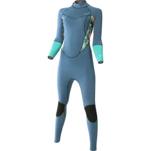 PIONEER YOUTH 4/3 BACKZIP STEAMER GIRL NAVY/SEAFOAM METISSE - YOUTH'S WETSUITS 23