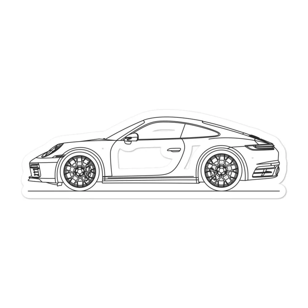 Porsche 911 992 Carrera 4S Outline Sticker