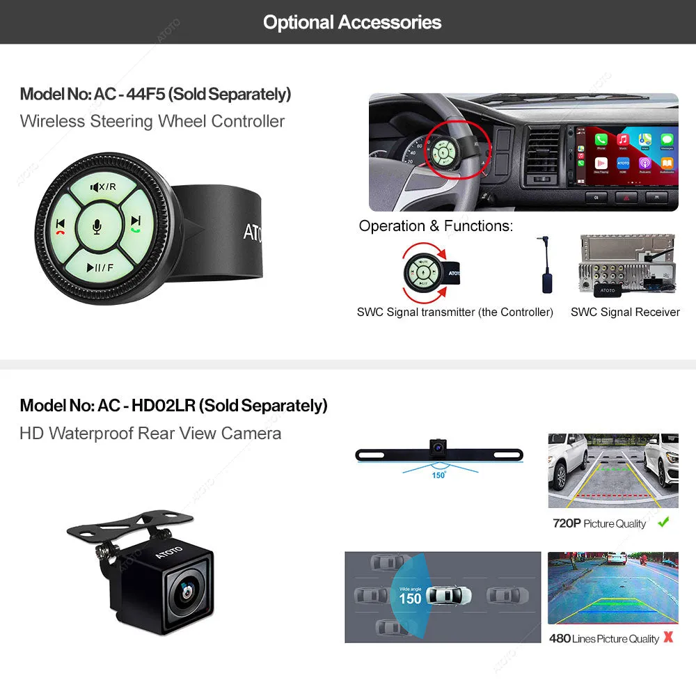 Premium Car Stereo ATOTO F7 XE Wireless CarPlay & Android Auto Bluetooth QLED