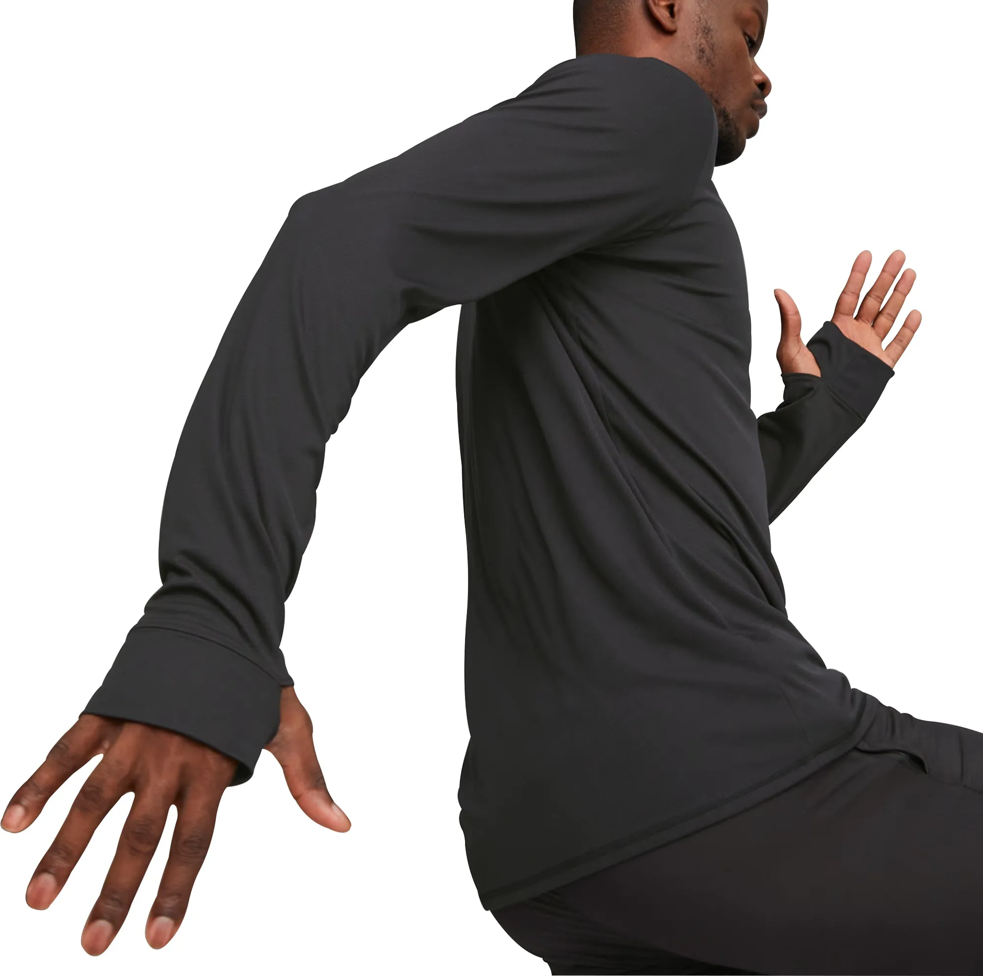 Puma Fun Favourite Long Sleeve Mens Running Top - Black