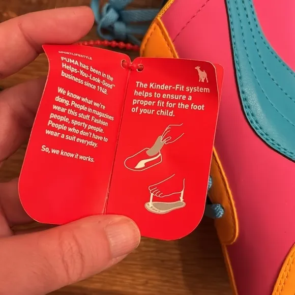 Puma Roma NWT pink teal orange shoes size 3