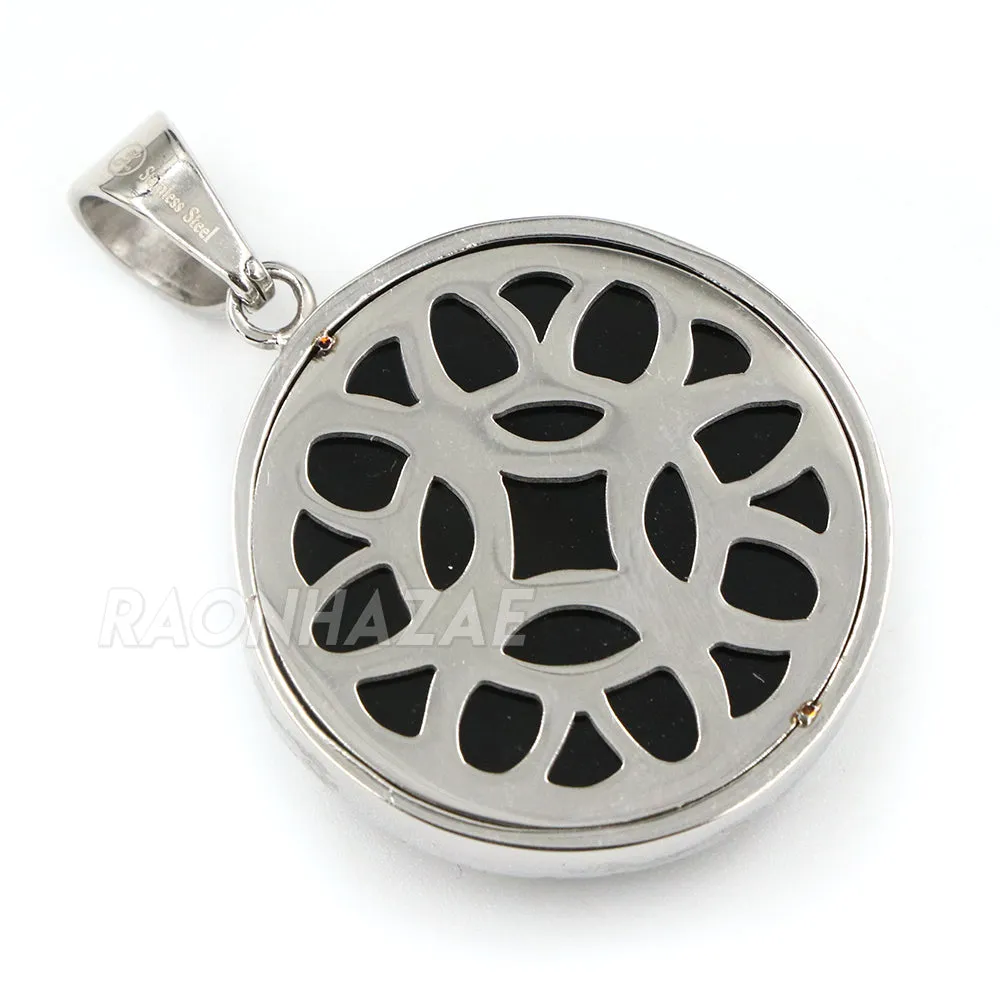 Raonhazae 316L Stainless Steel 3D Black Panther Pendant W/4mm Miami Cuban Chain