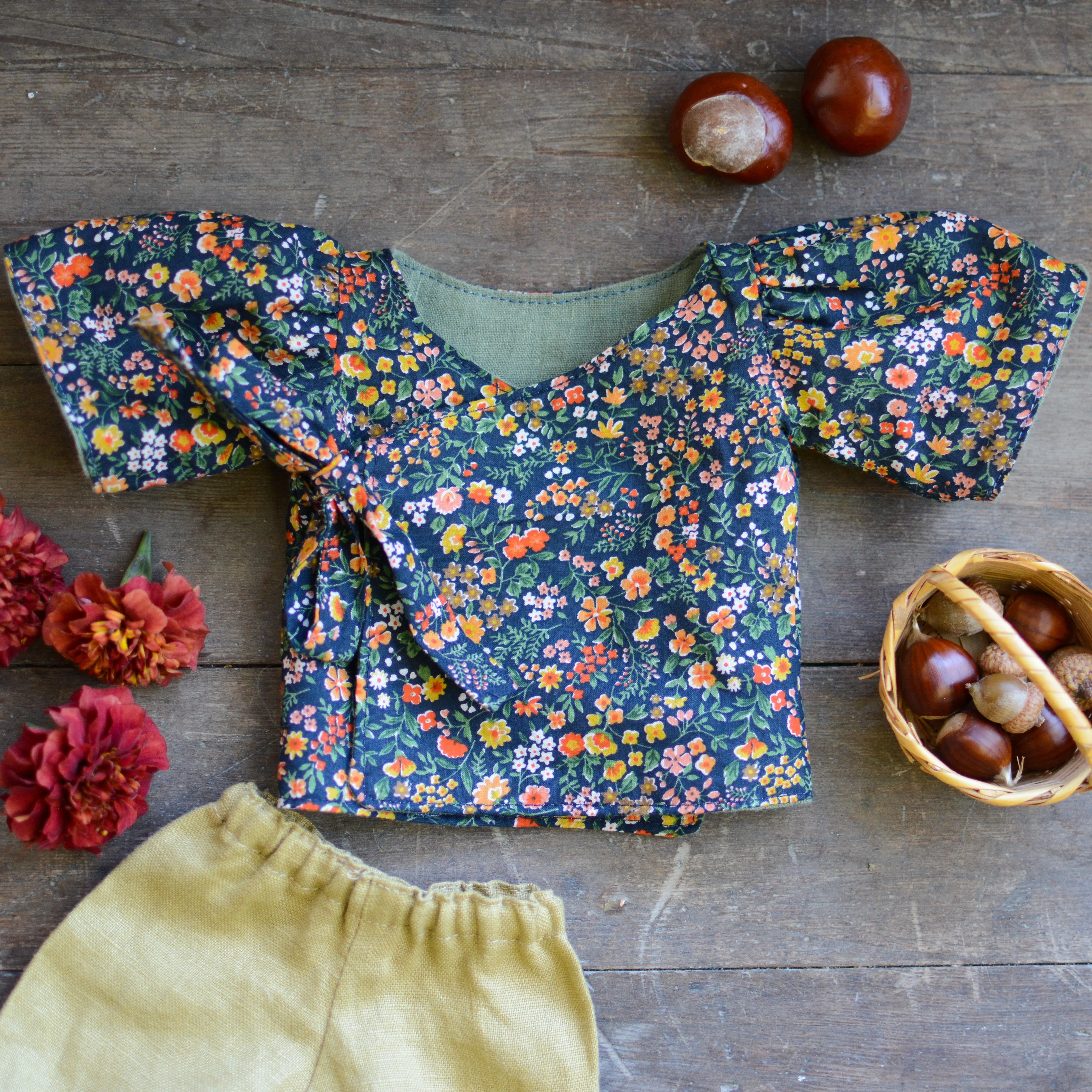 Reversible Wrap Top Sewing Pattern - Doll