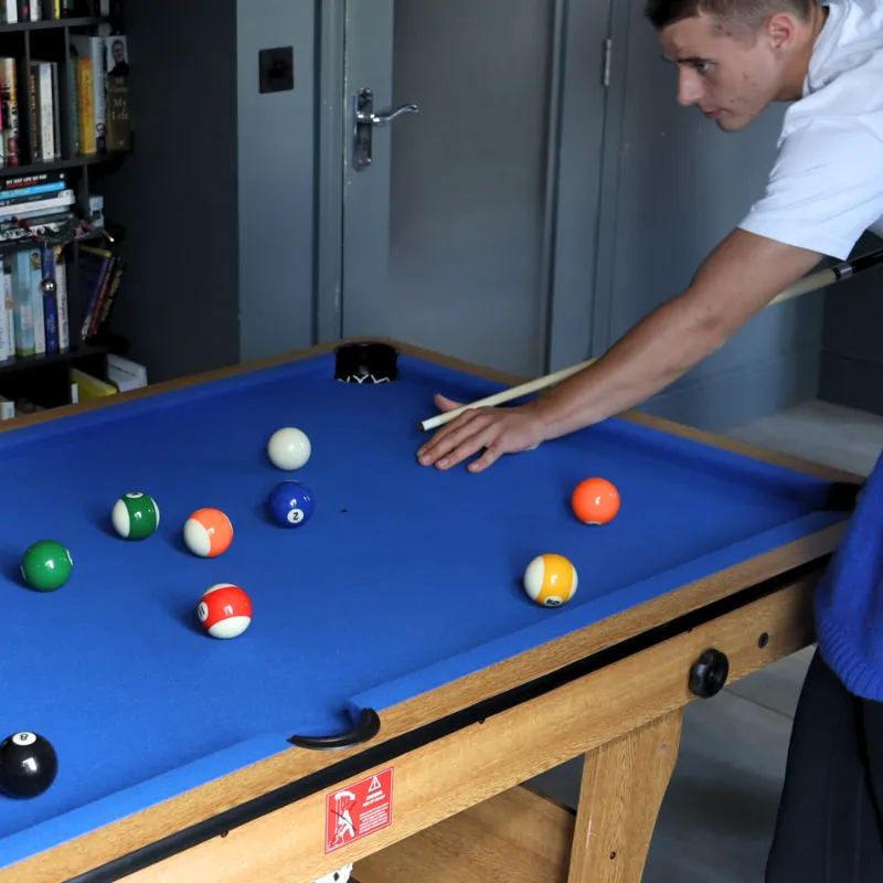 Riley 6ft Folding Pool Table with Table Tennis Top | Blue
