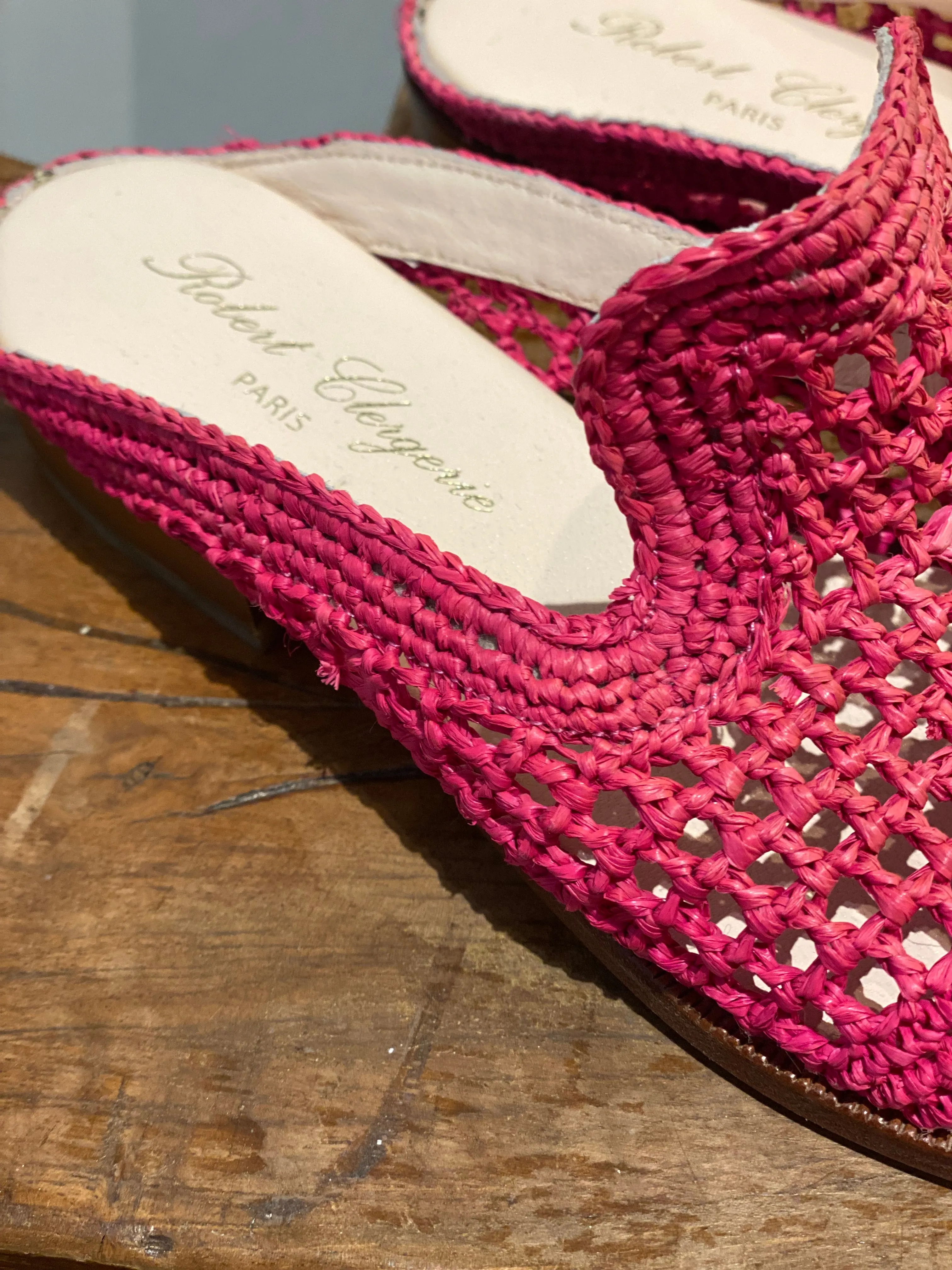 Robert Clergerie Hot Pink Woven Mules