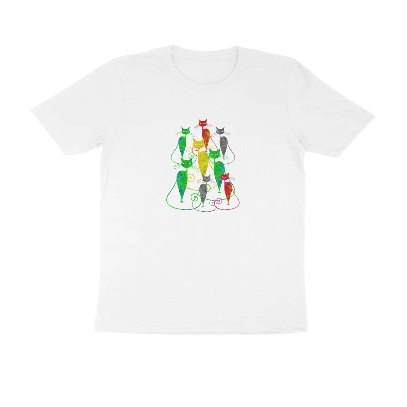 Round Neck T-Shirt (Men) - Sassy Kitties (10 Colours)