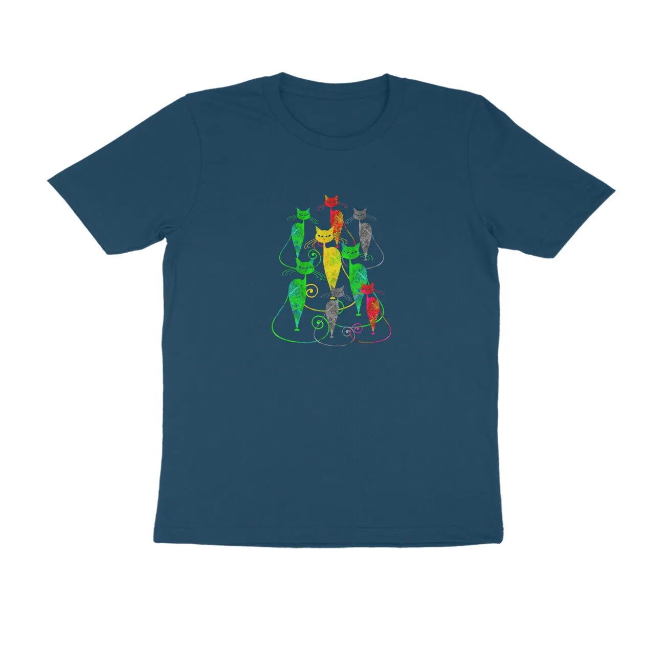 Round Neck T-Shirt (Men) - Sassy Kitties (10 Colours)