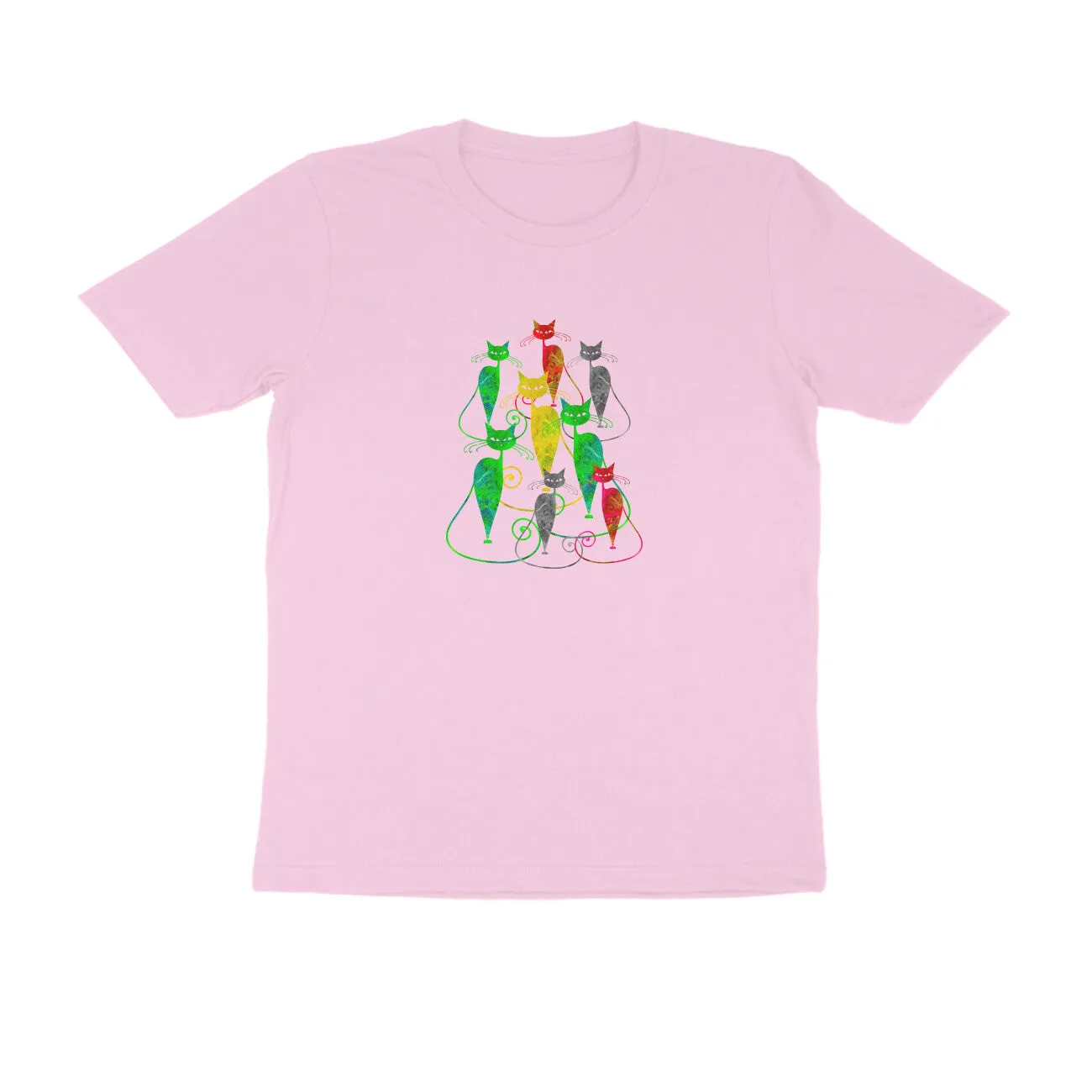 Round Neck T-Shirt (Men) - Sassy Kitties (10 Colours)