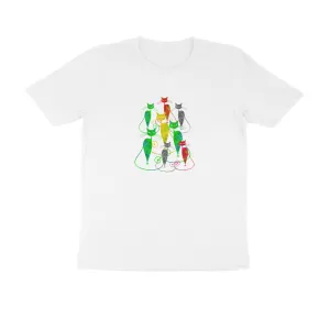 Round Neck T-Shirt (Men) - Sassy Kitties (10 Colours)