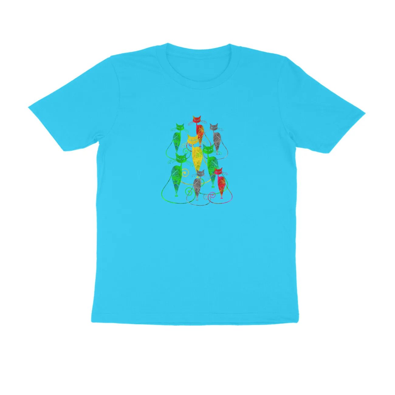 Round Neck T-Shirt (Men) - Sassy Kitties (10 Colours)