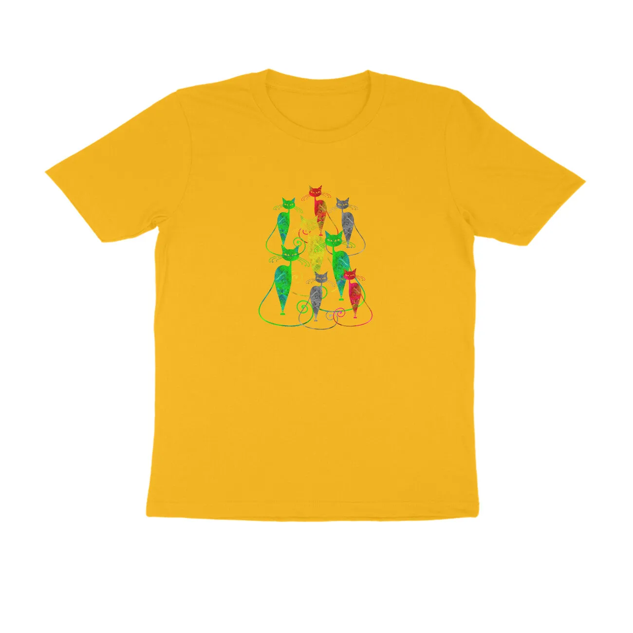 Round Neck T-Shirt (Men) - Sassy Kitties (10 Colours)