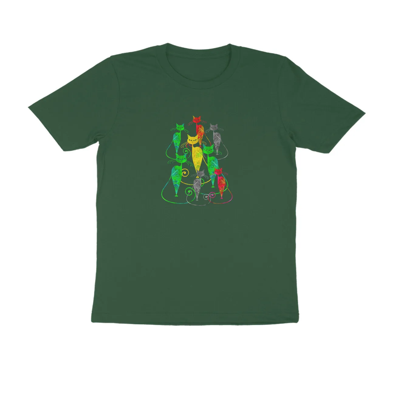 Round Neck T-Shirt (Men) - Sassy Kitties (10 Colours)
