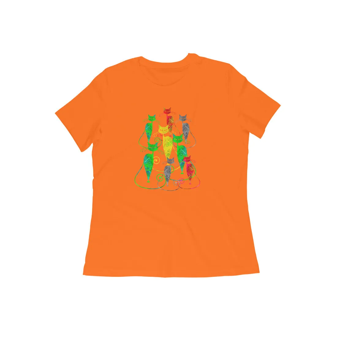 Round Neck T-Shirt (Women) - Sassy Kitties (10 Colours)