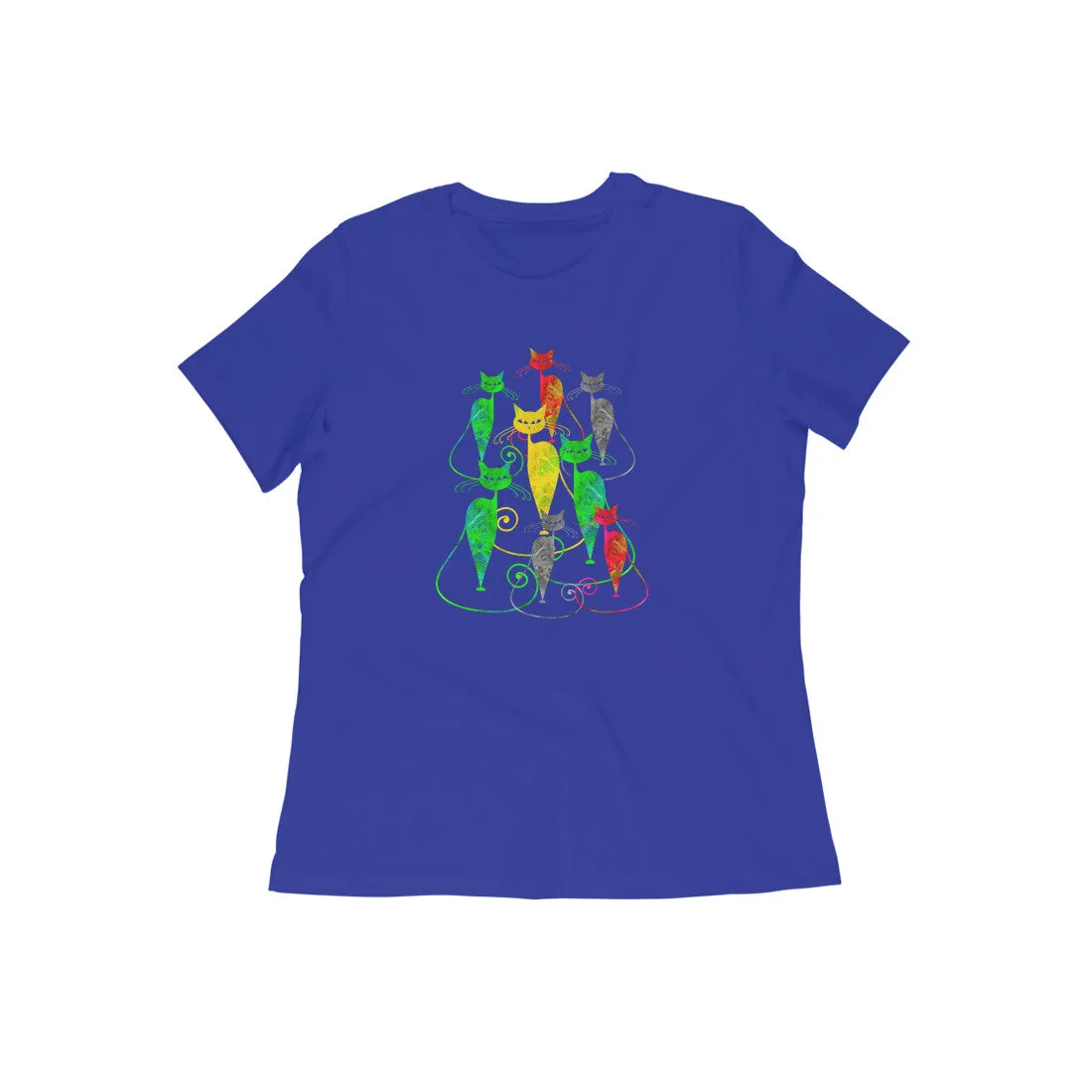 Round Neck T-Shirt (Women) - Sassy Kitties (10 Colours)