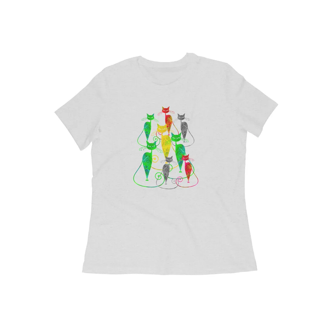 Round Neck T-Shirt (Women) - Sassy Kitties (10 Colours)