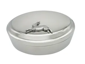 Running Rabbit Pendant Oval Trinket Jewelry Box